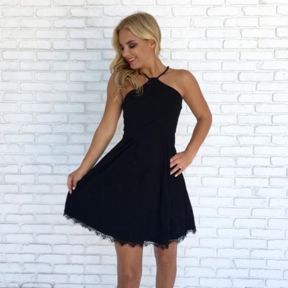 NWT Dainty Hooligan Black Lace Fit and Flare Dress